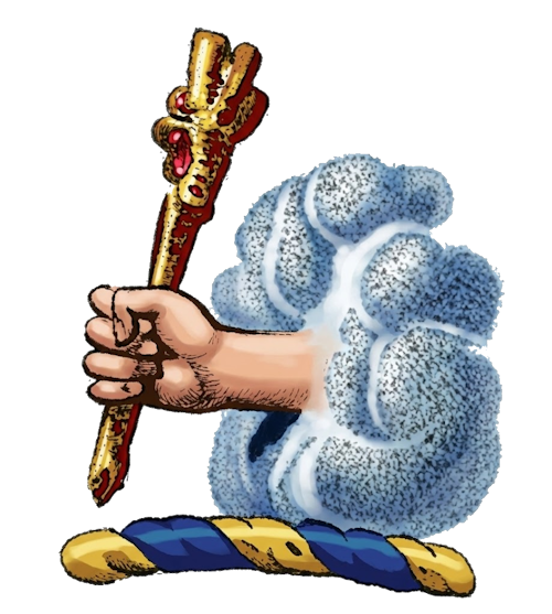 a hand (often dexter and fessways) issuing from a cloud, holding a club, proper