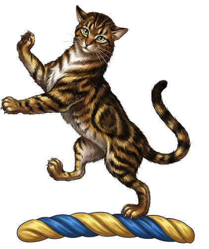 A cat rampant, gardant