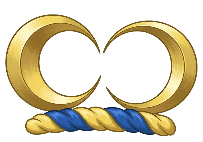 an increscent and a decrescent moon (often affrontée/facing each other)