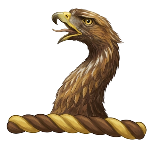 an eagle's head couped (cut smoothly at the neck), though some variations (like the heron)