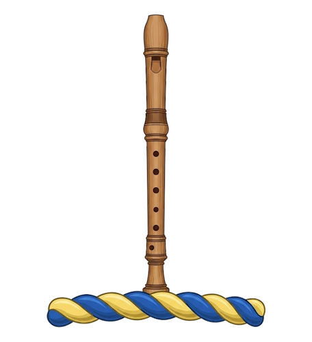 as a flute, hautboy, or shepherd's flute in pale (upright)