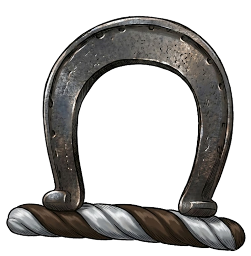 horse-shoe, usually depicted as proper (natural color) or azure (blue)