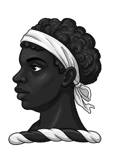 a Moor's (or Saracen's) head, usually in profile or couped at the shoulders, and often wreathed or banded about the temples