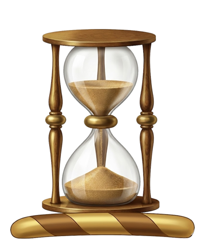 a sand glass (or hour-glass)