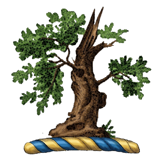 the trunk or stump of an oak tree shooting forth new branches or leaves