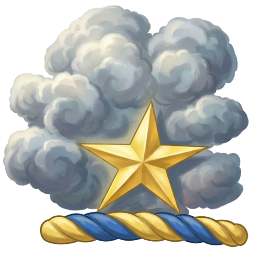 a mullet (or star) environed with (or issuing from) clouds