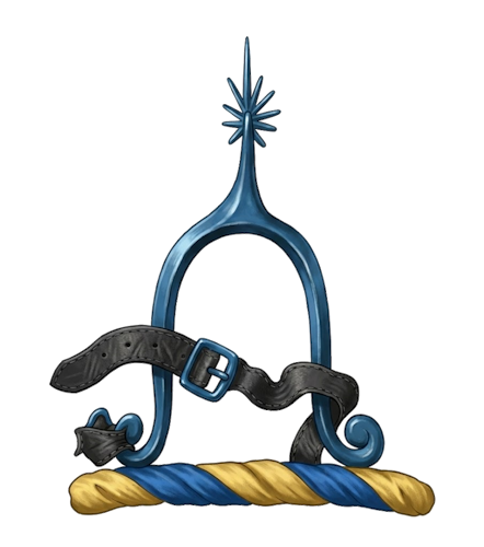 a spur (often with leathers and buckle)